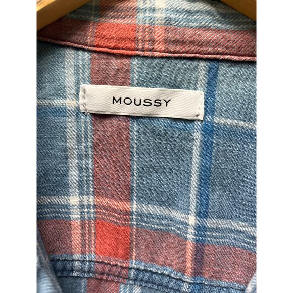 Moussy Faded Long Sleeve Plaid button down Dress Size XS-S - Picture 2 of 6